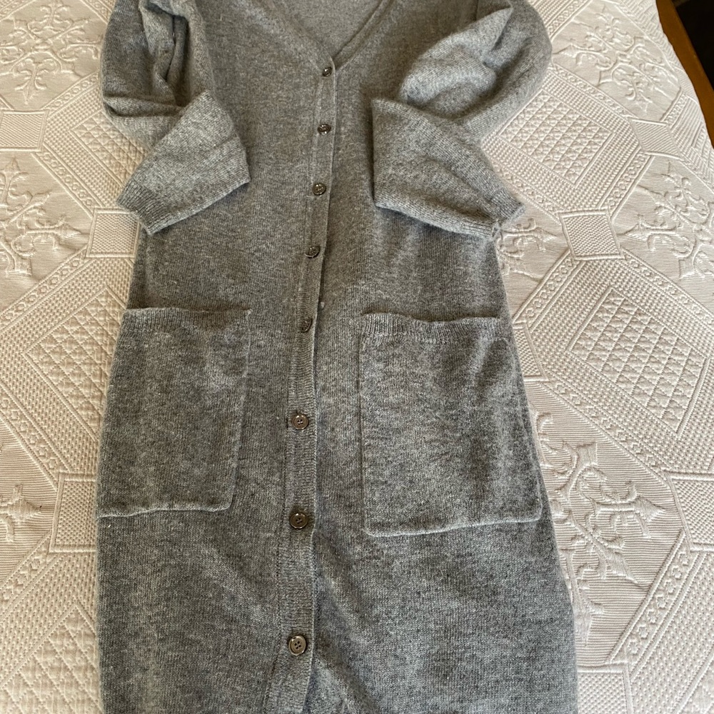 Gray Long Cardigan (knee length)